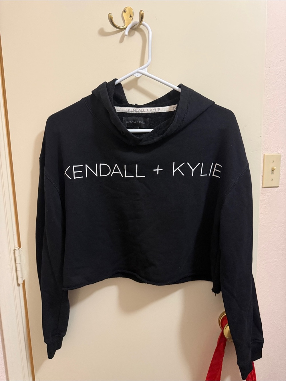 Kendall & Kylie Black Crewneck Sweatshirt with White Logo
